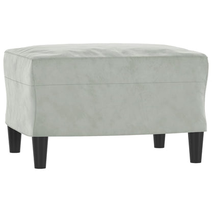 Poltrona con Poggiapiedi Grigio Chiaro 60 cm in Velluto | homemem39