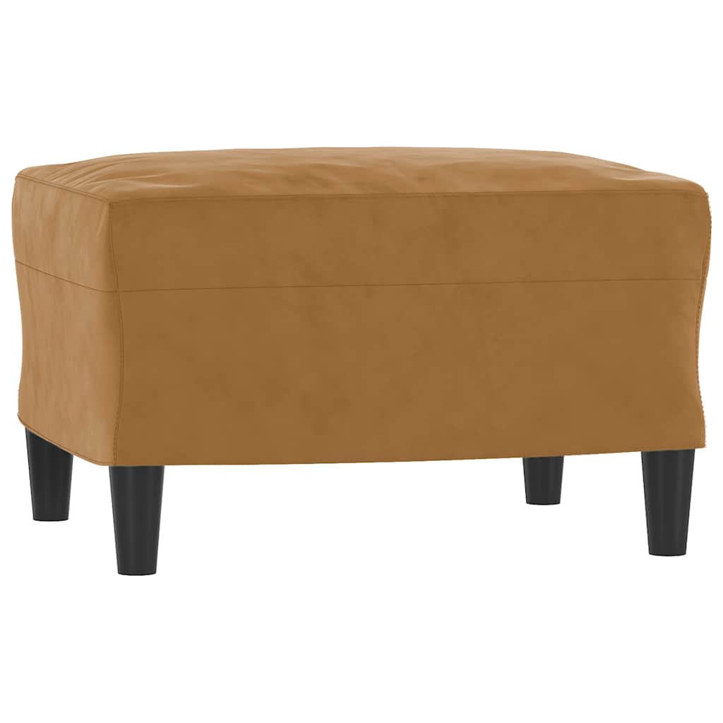 Poltrona con Poggiapiedi Marrone 60 cm in Velluto | homemem39