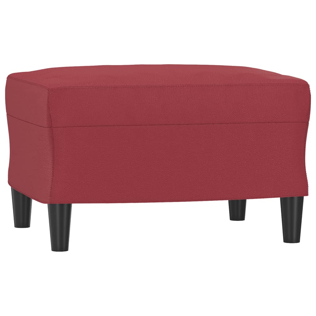 Poltrona con Poggiapiedi Rosso Vino 60 cm in Similpelle - homemem39