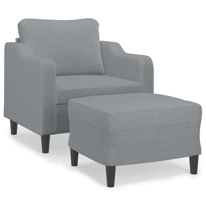 Poltrona con Poggiapiedi Grigio Chiaro 60 cm in Tessuto | homemem39