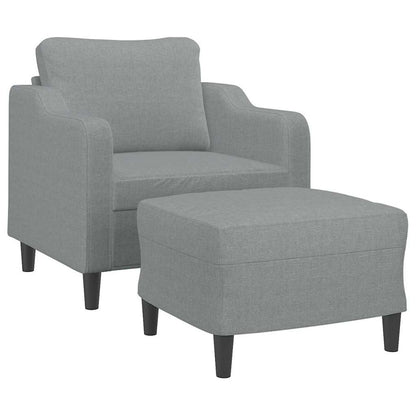Poltrona con Poggiapiedi Grigio Chiaro 60 cm in Tessuto | homemem39