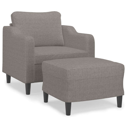 Poltrona con Poggiapiedi Tortora 60 cm in Tessuto | homemem39