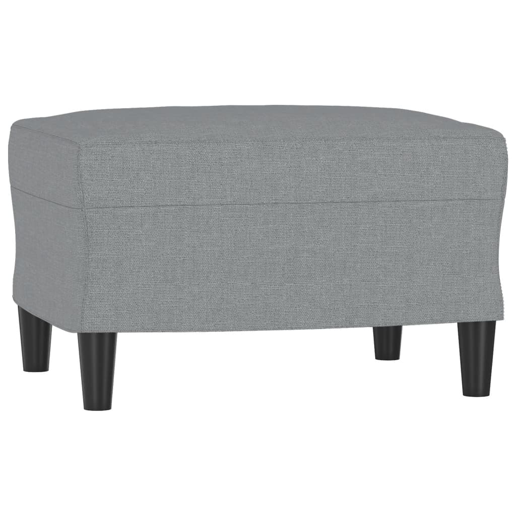 Divano a 3 Posti con Poggiapiedi Grigio Chiaro 180cm in Tessuto | homemem39