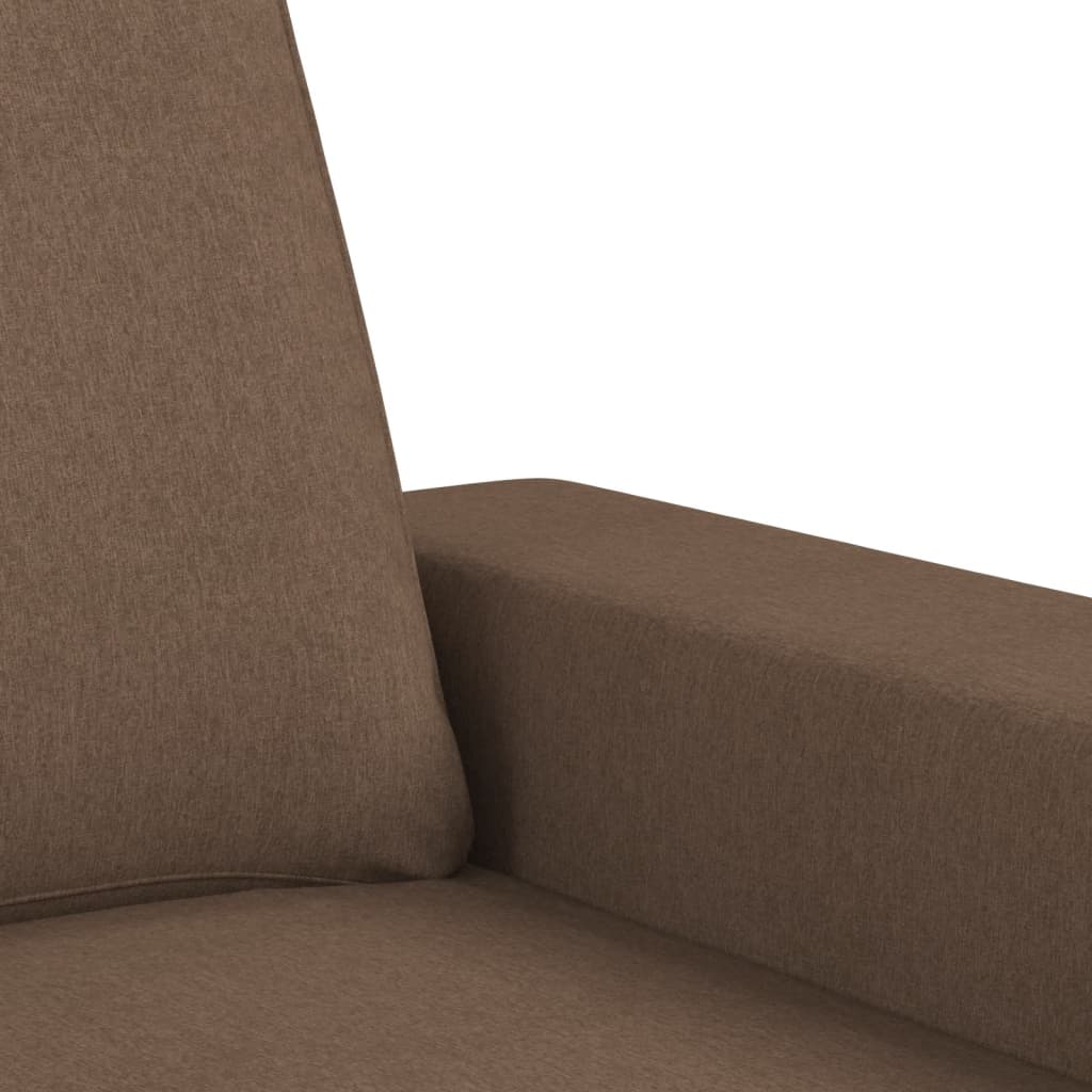 Poltrona con Poggiapiedi Marrone 60 cm in Tessuto | homemem39
