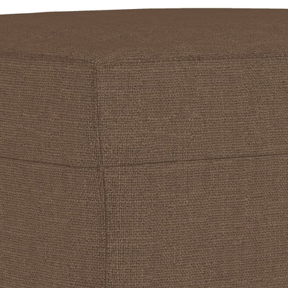Divano a 3 Posti con Poggiapiedi Marrone 180 cm in Tessuto - homemem39