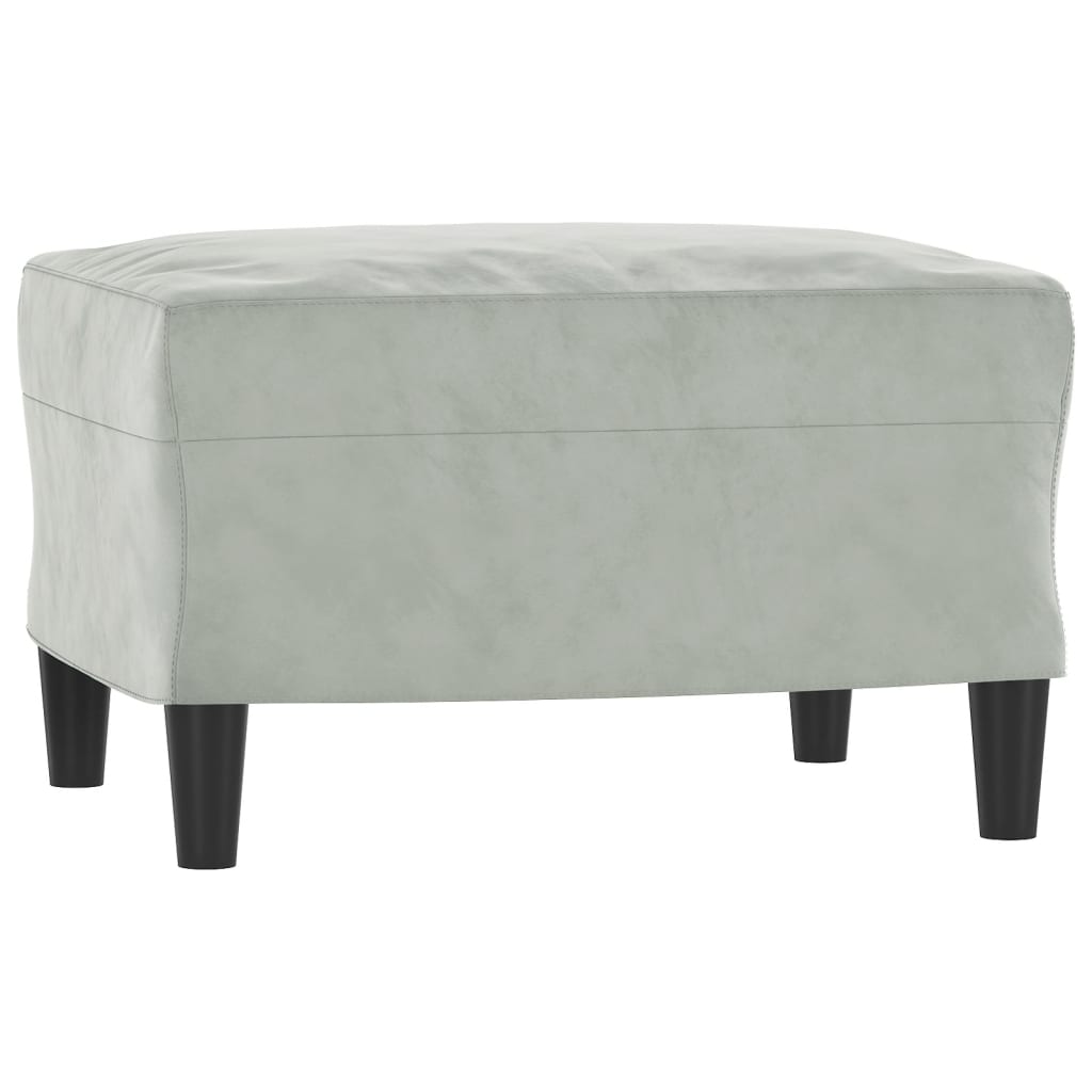 Poltrona con Poggiapiedi Grigio Chiaro 60 cm in Velluto | homemem39