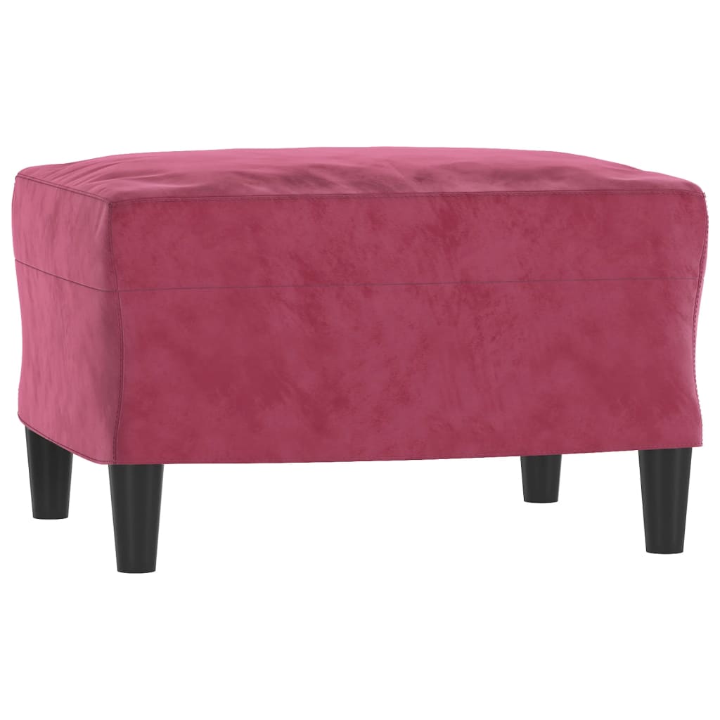 Poltrona con Poggiapiedi Rosso Vino 60 cm in Velluto | homemem39