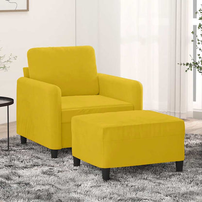 Poltrona con Poggiapiedi Giallo 60 cm in Velluto | homemem39