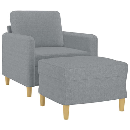 Poltrona con Poggiapiedi Grigio Chiaro 60 cm in Tessuto | homemem39