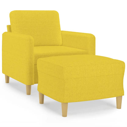 Poltrona con Poggiapiedi Giallo Chiaro 60 cm in Tessuto | homemem39