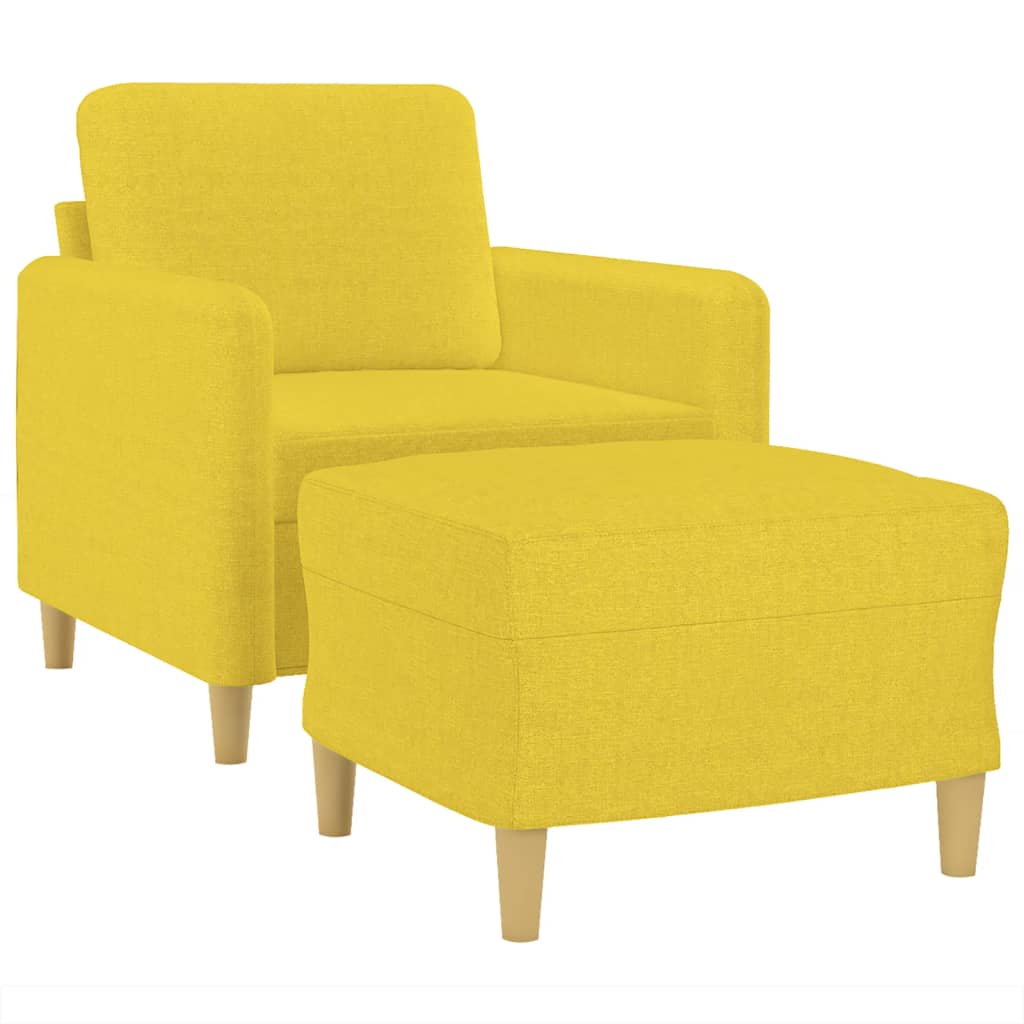 Poltrona con Poggiapiedi Giallo Chiaro 60 cm in Tessuto - homemem39