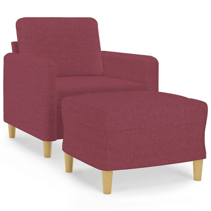 Poltrona con Poggiapiedi Rosso Vino 60 cm in Tessuto | homemem39