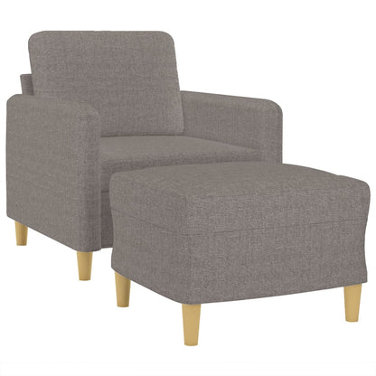 Poltrona con Poggiapiedi Tortora 60 cm in Tessuto | homemem39