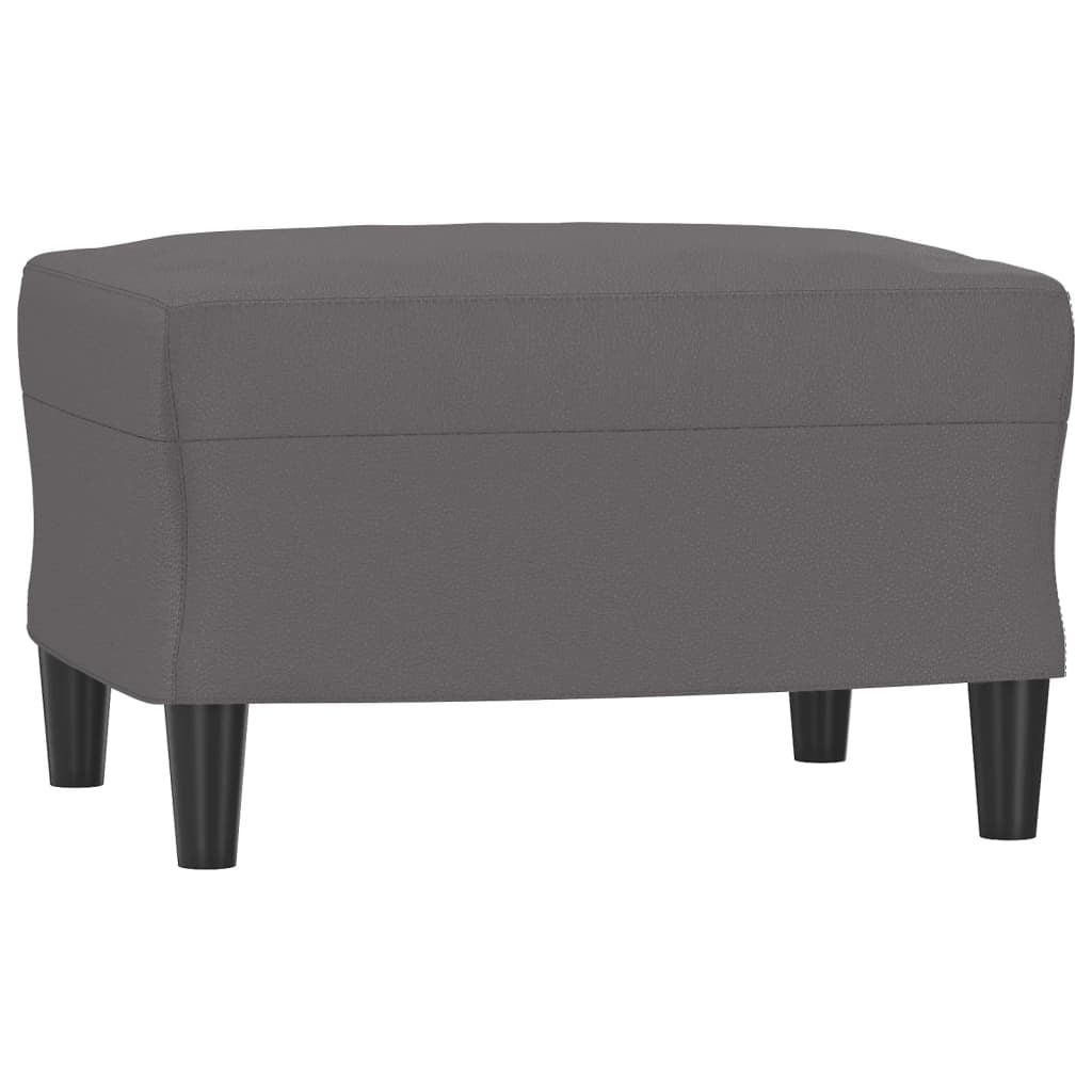 Poltrona con Poggiapiedi Grigio 60 cm in Similpelle | homemem39