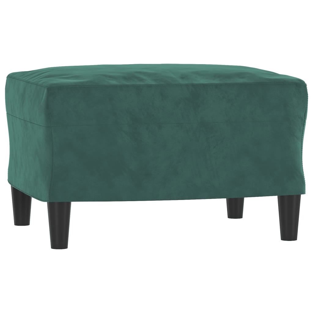 Poltroncina con Poggiapiedi Verde Scuro 60 cm in Velluto | homemem39