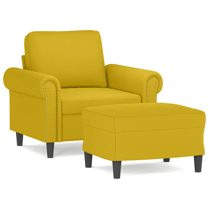 Poltrona con Poggiapiedi Giallo 60 cm in Velluto | homemem39