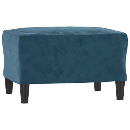Poltrona con Poggiapiedi Blu 60 cm in Velluto | homemem39