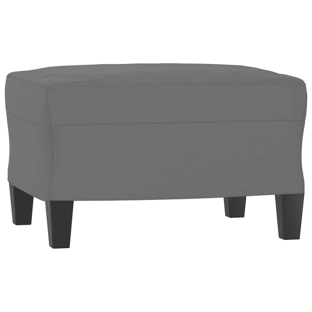 Poltrona con Poggiapiedi Grigio Scuro 60 cm Tessuto Microfibra | homemem39