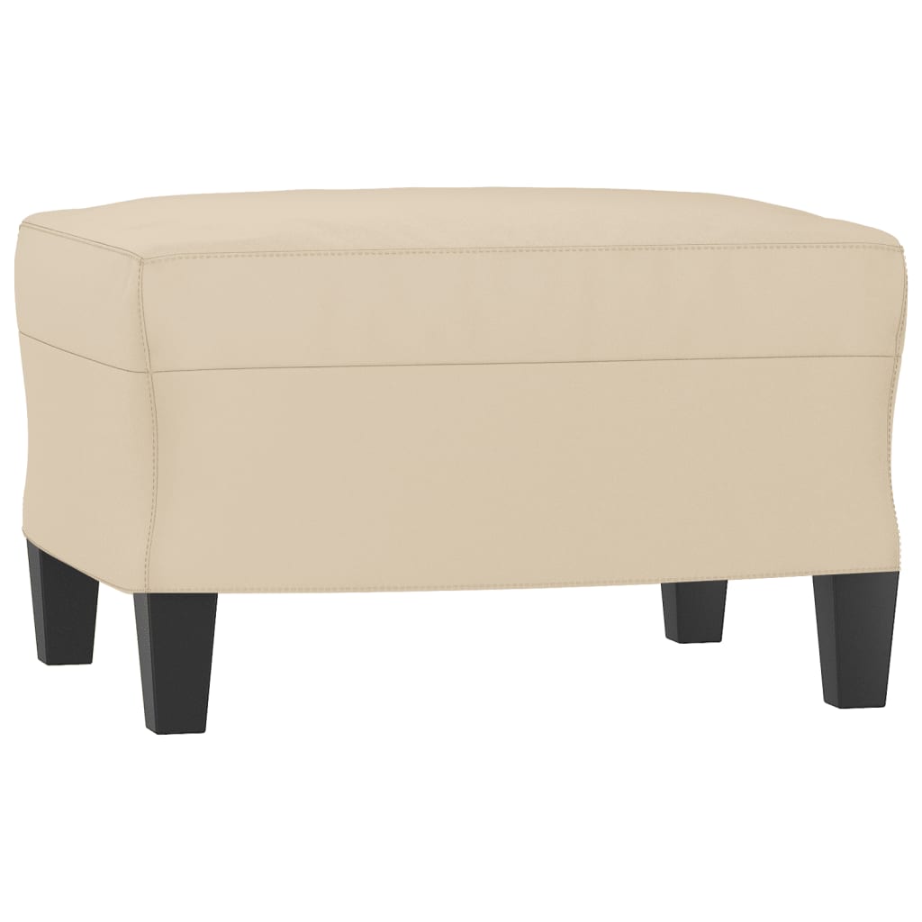 Poltrona con Poggiapiedi crema 60 cm in Tessuto Microfibra | homemem39