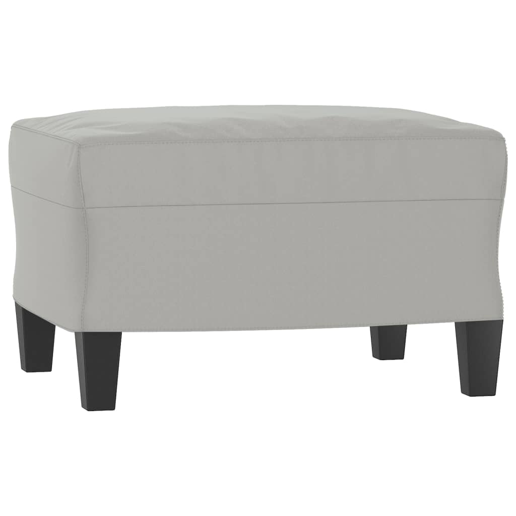 Divano a 3 Posti con Poggiapiedi Grigio Chiaro 180cm Microfibra | homemem39