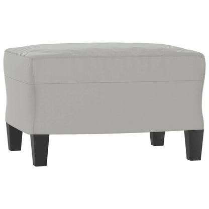 Divano a 3 Posti con Poggiapiedi Grigio Chiaro 180cm Microfibra | homemem39