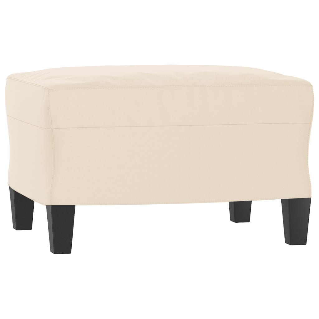 Divano a 3 Posti con Poggiapiedi Beige 180cm Tessuto Microfibra | homemem39