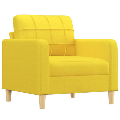 Set di Divani 3 pz con Cuscini Giallo Chiaro in Tessuto - homemem39