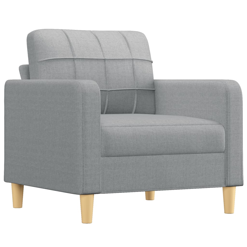 Set di Divani 4 pz con Cuscini Grigio Chiaro in Tessuto | homemem39