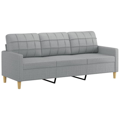Set di Divani 4 pz con Cuscini Grigio Chiaro in Tessuto | homemem39