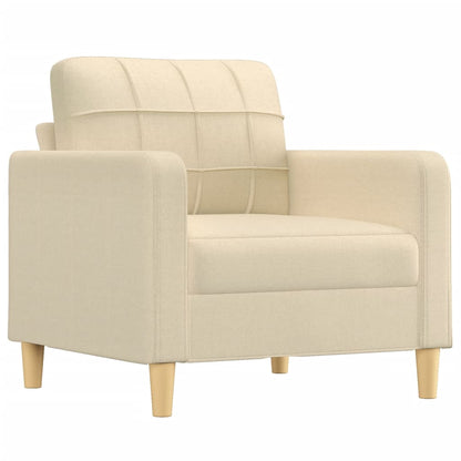 Set di Divani 4 pz con Cuscini Crema in Tessuto | homemem39