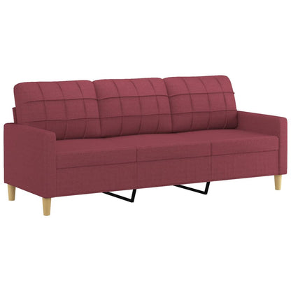 Set di Divani 4 pz con Cuscini Rosso Vino in Tessuto | homemem39