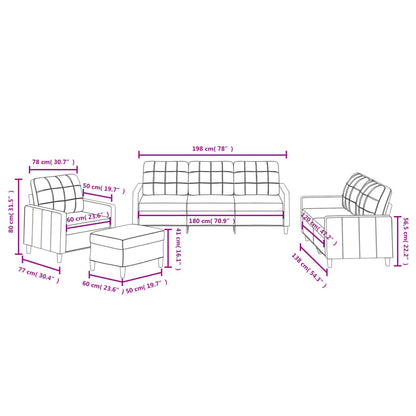 Set di Divani 4 pz con Cuscini Rosso Vino in Tessuto | homemem39