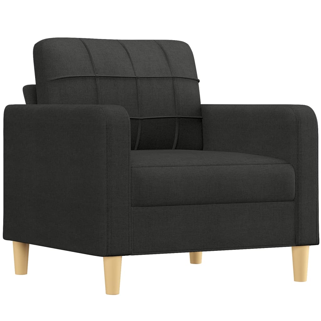 Set Divani 4 pz con Cuscini Nero in Tessuto | homemem39