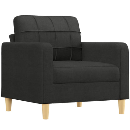 Set Divani 4 pz con Cuscini Nero in Tessuto | homemem39