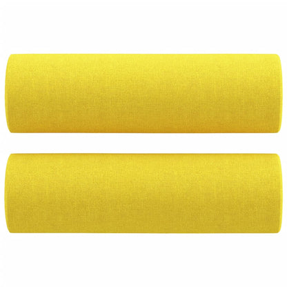 Set di Divani 4 pz con Cuscini Giallo Chiaro in Tessuto