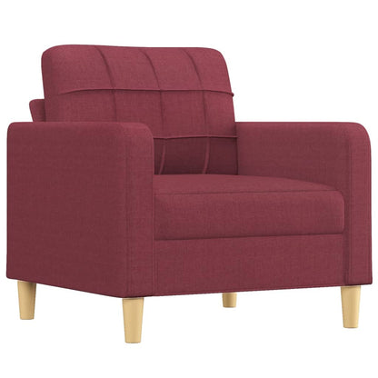 Set di Divani 4 pz con Cuscini Rosso Vino in Tessuto | homemem39