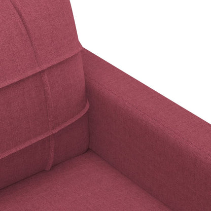 Set di Divani 4 pz con Cuscini Rosso Vino in Tessuto | homemem39