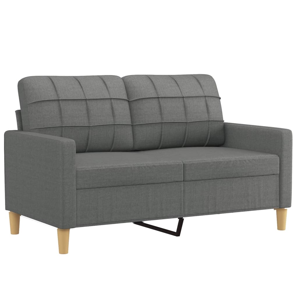 Set di Divani 3 pz con Cuscini Grigio Scuro in Tessuto | homemem39