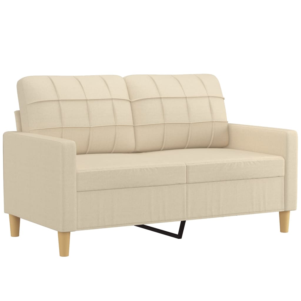 Set di Divani 3 pz con Cuscini Crema in Tessuto | homemem39