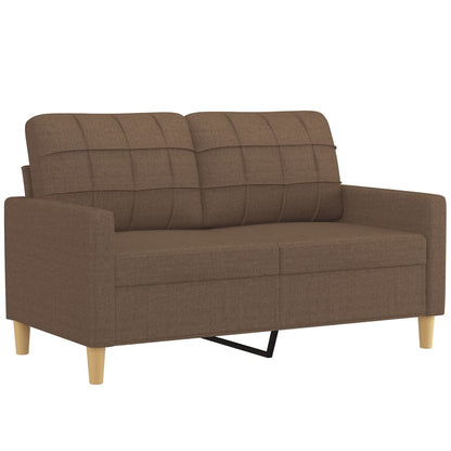 Set di Divani 3 pz con Cuscini Marrone in Tessuto | homemem39
