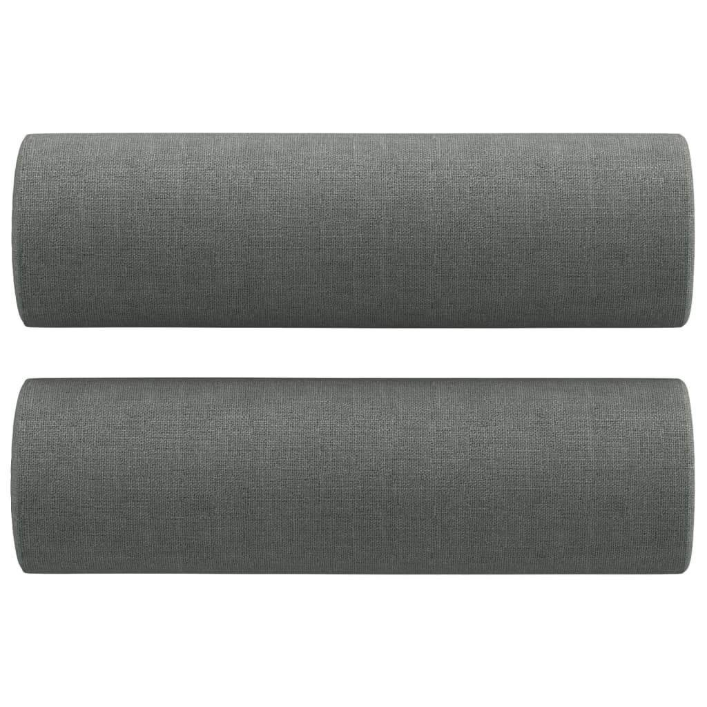 Set di Divani 3 pz con Cuscini Grigio Scuro in Tessuto | homemem39