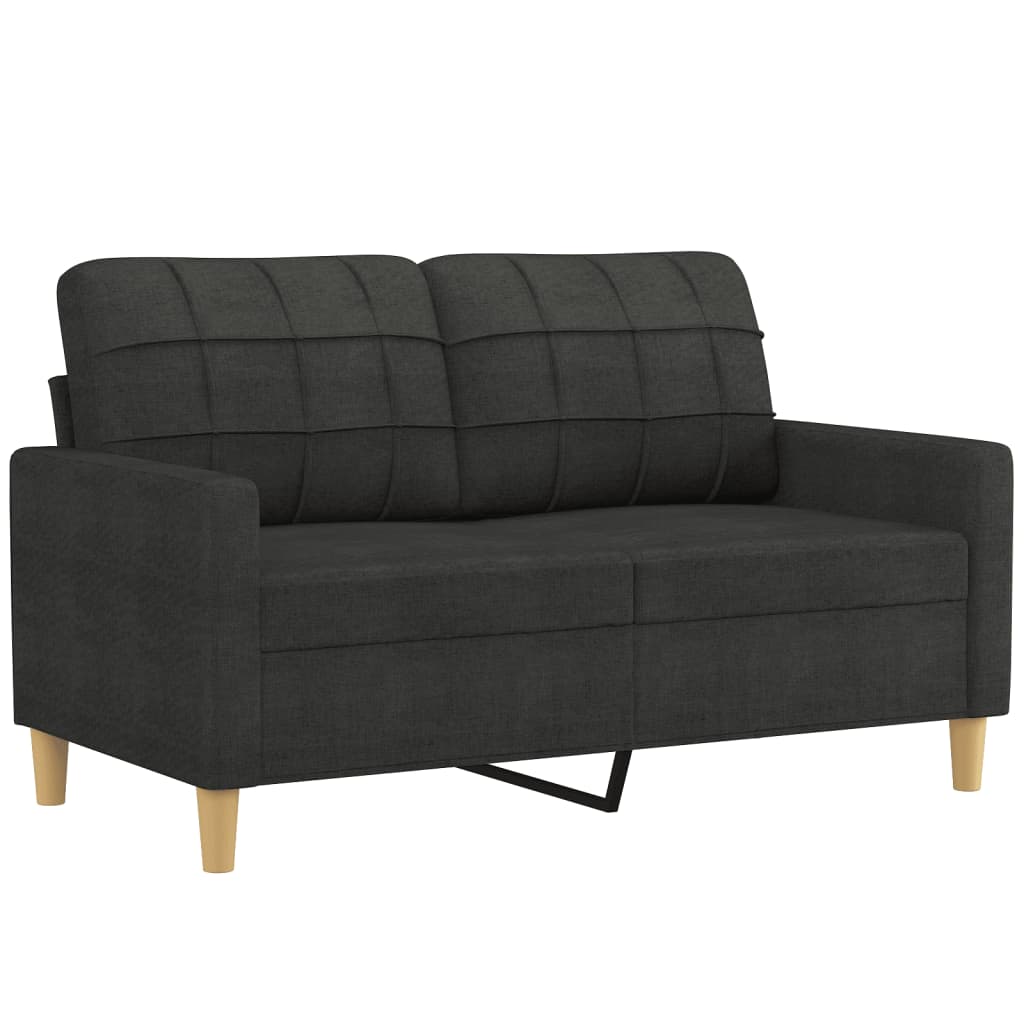 Set Divani 3 pz con Cuscini Nero in Tessuto | homemem39