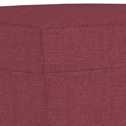 Set di Divani 3 pz con Cuscini Rosso Vino in Tessuto | homemem39