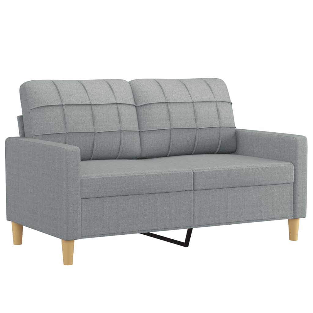 Set Divani 3 pz con Cuscini Grigio Chiaro in Tessuto | homemem39