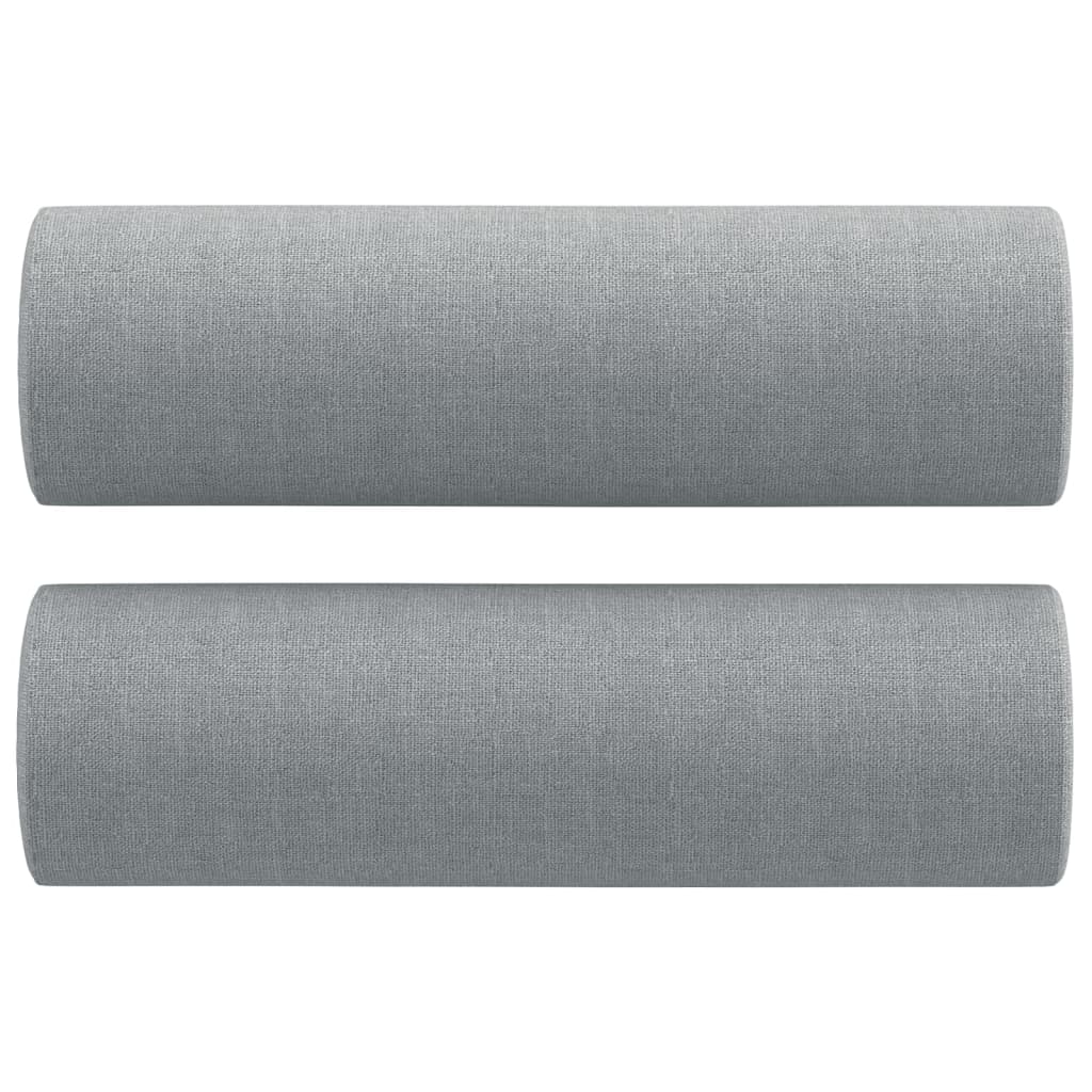 Set Divani 3 pz con Cuscini Grigio Chiaro in Tessuto | homemem39