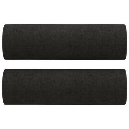Set Divani 3 pz con Cuscini Nero in Tessuto | homemem39
