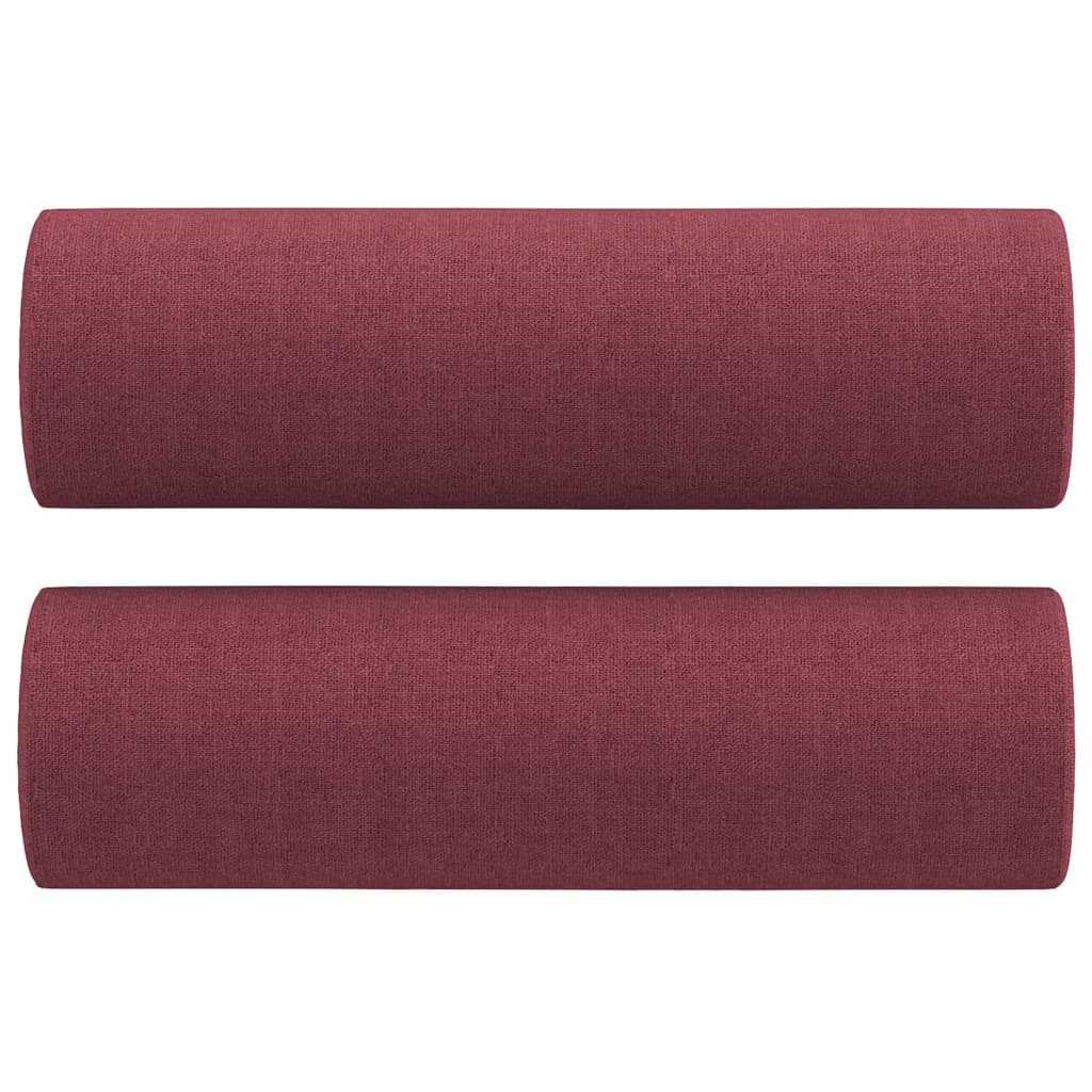 Set di Divani 3 pz con Cuscini Rosso Vino in Tessuto | homemem39