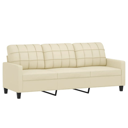 Set di Divani 4 pz con Cuscini crema in Similpelle | homemem39
