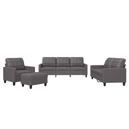 Set di Divani 4 pz con Cuscini Grigio in Similpelle | homemem39