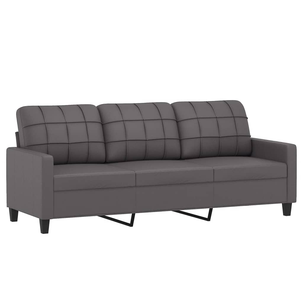 Set di Divani 4 pz con Cuscini Grigio in Similpelle | homemem39
